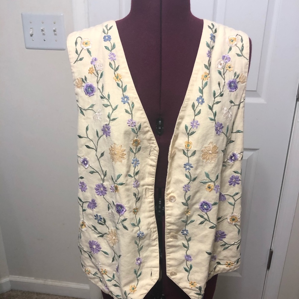 Vintage Cotton Embroidered Vest